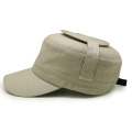 Multi-Panel Khaki Sunshade Army Flat Top Military Baseball Cap and Hat